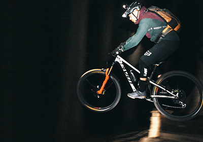 Night riding in a group by the light of the moon